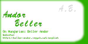 andor beller business card